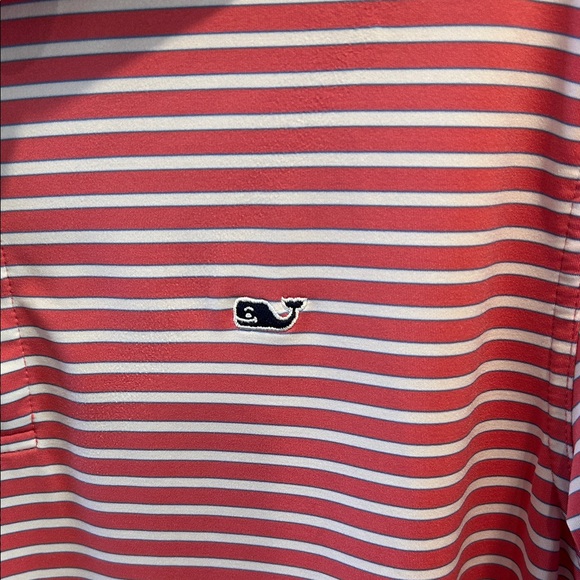 Vineyard Vines Men's Pink Striped Polo Shirt - Picture 3 of 4